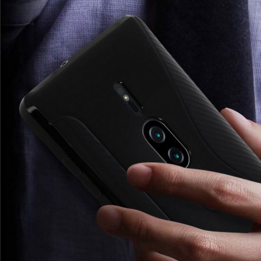 Avizar S-Line Funda de Silicona Flexible Negra para Sony Xperia XZ2 Premium