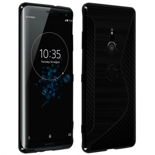 Avizar S-Line Funda de Silicona Flexible Negra para Sony Xperia XZ3