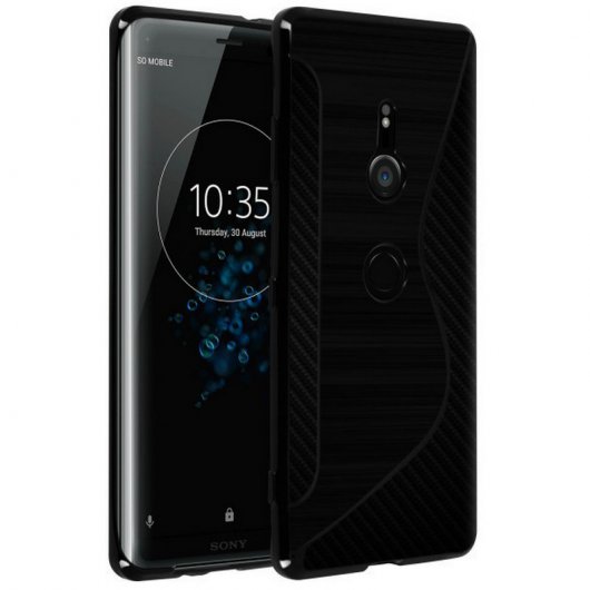 Avizar S-Line Funda de Silicona Flexible Negra para Sony Xperia XZ3