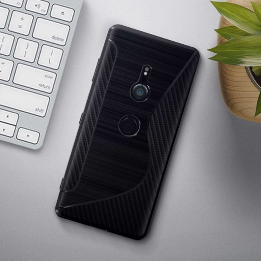 Avizar S-Line Funda de Silicona Flexible Negra para Sony Xperia XZ3