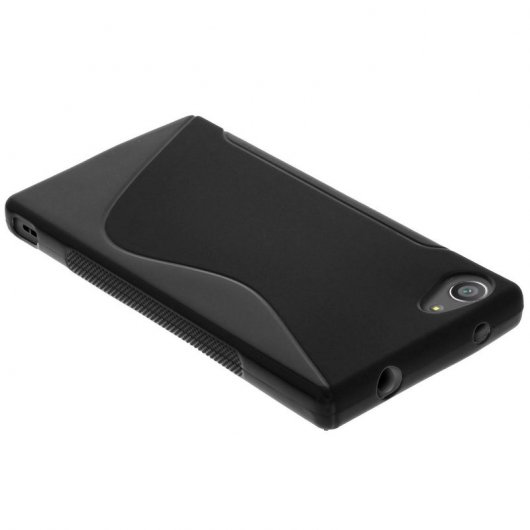 Avizar S-Line Funda de Silicona Flexible Negra para Sony Xperia Z5 Compact