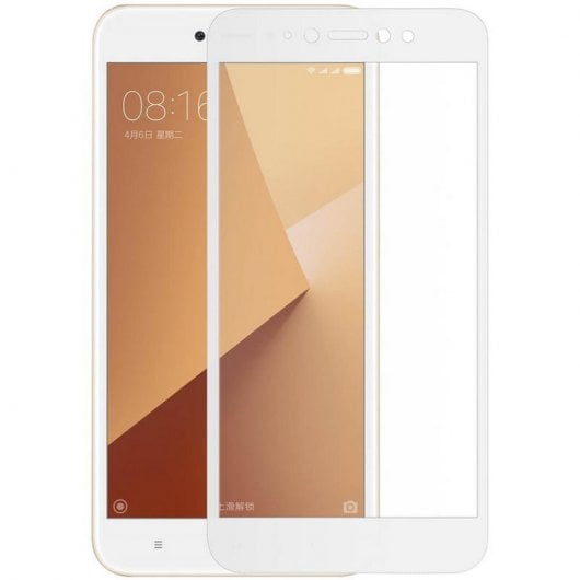 Avizar Protector Cristal Templado con Bordes Blancos para Xiaomi Redmi Note 5A