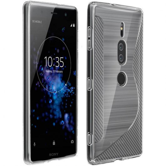 Avizar S-Line Funda de Silicona Flexible Blanca para Sony Xperia XZ2 Premium