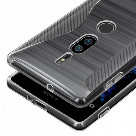 Avizar S-Line Funda de Silicona Flexible Blanca para Sony Xperia XZ2 Premium