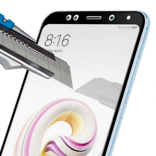 Avizar Protector Cristal Templado con Bordes Negros para Xiaomi Redmi 5 Plus