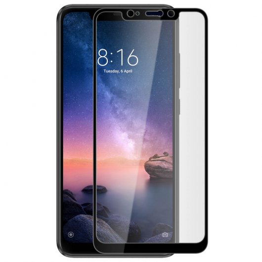 Pellicola protettiva in vetro temperato Avizar con bordi neri per Xiaomi Redmi Note 6 Pro