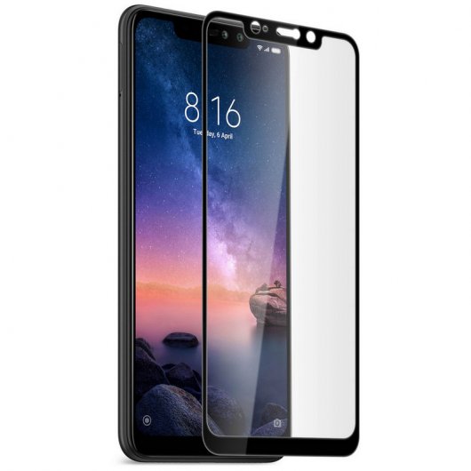 Pellicola protettiva in vetro temperato Avizar con bordi neri per Xiaomi Redmi Note 6 Pro