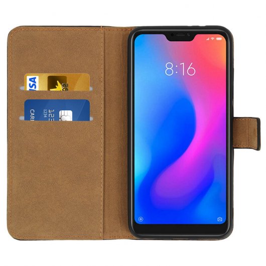 Avizar Capa Tipo Livro de Couro Preto para Xiaomi Mi A2