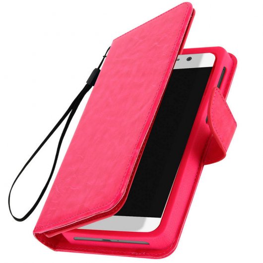Avizar Funda Billetera Fucsia para Smartphones 5.5" a 6"