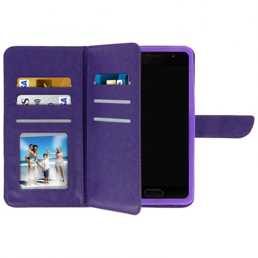 Avizar Funda Billetera Violeta para Smartphones 5.3" a 5.5"