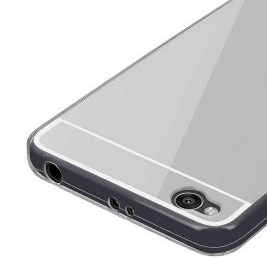 Avizar Funda de Silicona Flexible Efecto Espejo Plateada para Xiaomi Redmi 4A