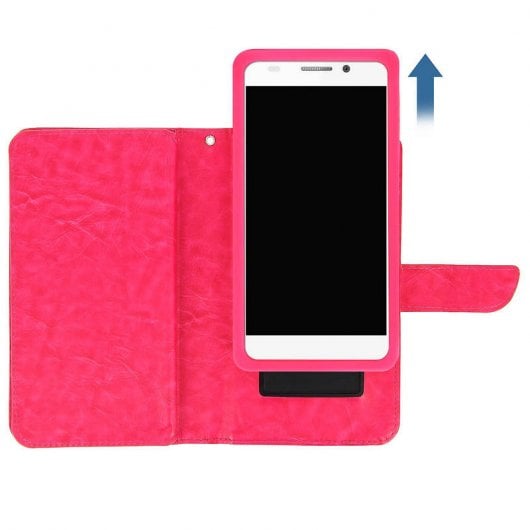 Custodia a Portafoglio Avizar Fucsia per Smartphone da 5" a 5,3"