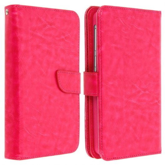 Custodia a Portafoglio Avizar Fucsia per Smartphone da 5" a 5,3"