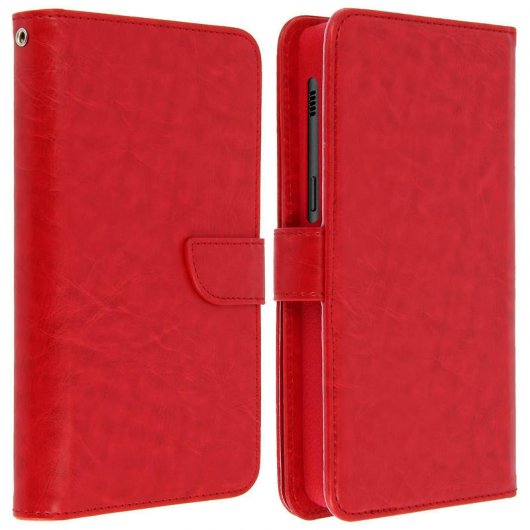 Avizar Funda Billetera Roja para Smartphones 5" a 5.3"