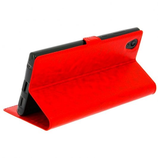 Avizar Funda Libro con Doble Ventana Roja para Sony Xperia L1