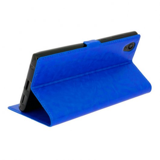 Avizar Funda Libro con Doble Ventana Azul para Sony Xperia L1