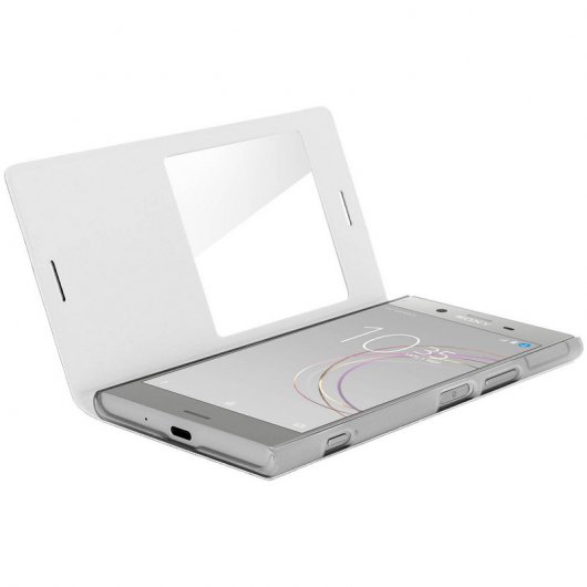 Avizar Funda Libro con Ventana Blanca para Sony Xperia XZ1