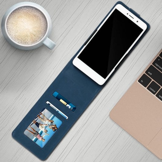 Avizar Dunkelblaue vertikale Hülle für Smartphones von 4,7 bis 5 Zoll