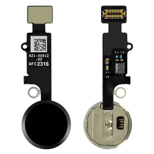 Avizar Schwarzer Ersatz-Home-Button mit Verbindungsband für iPhone 7