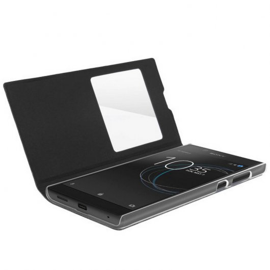 Avizar Funda Libro con Ventana Negra para Sony Xperia L1