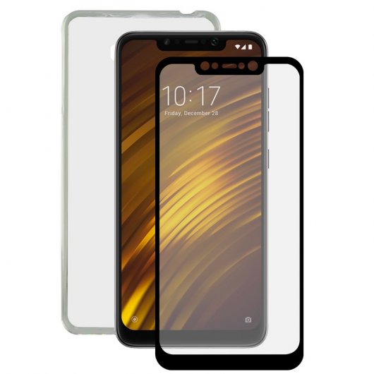 Contact Pack Funda Ultrafina Transparente + Protector Cristal Templado para Xiaomi Pocophone F1