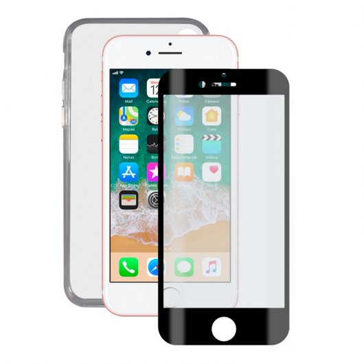 Contact Pack Funda Ultrafina Transparente + Protector Cristal Templado para iPhone 8