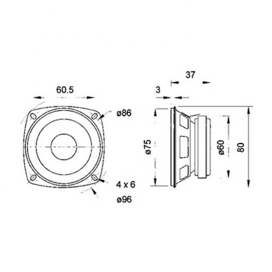Visaton VS-FR8/8 Altavoz 8cm para Torres de 100V