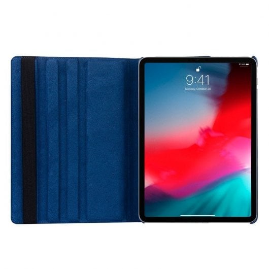Étui rotatif en similicuir bleu cool pour iPad Pro 11"