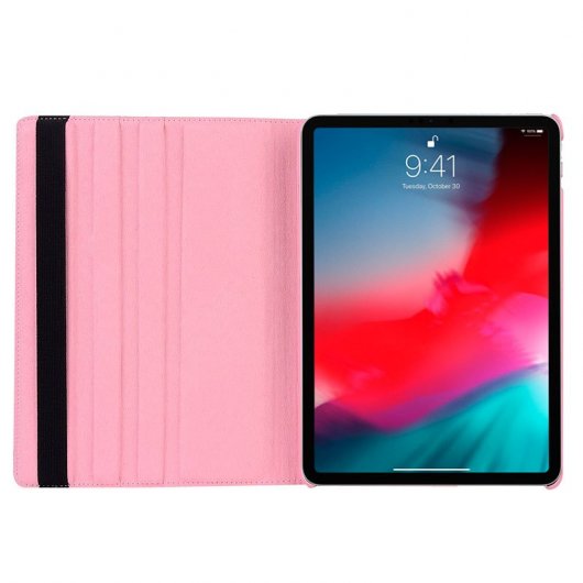 Custodia girevole in similpelle rosa freddo per iPad Pro 11"