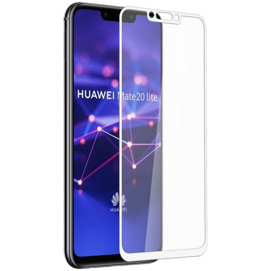Avizar Tempered Glass Protector Weißer Rand für Huawei Mate 20 Lite
