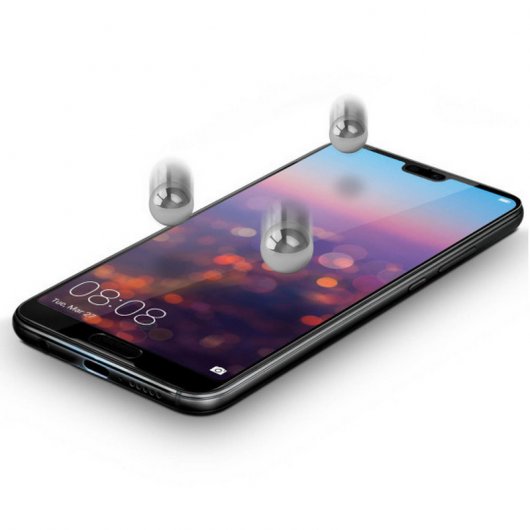 Panzer Glass Protector Cristal Templado Biselado Bordes Negros para Huawei P20