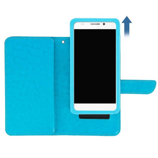 Custodia a portafoglio Avizar turchese per smartphone da 4,3" a 4,7"
