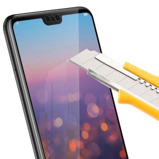 Avizar Protector Cristal Templado Antigrietas Borde Negro para Huawei P20