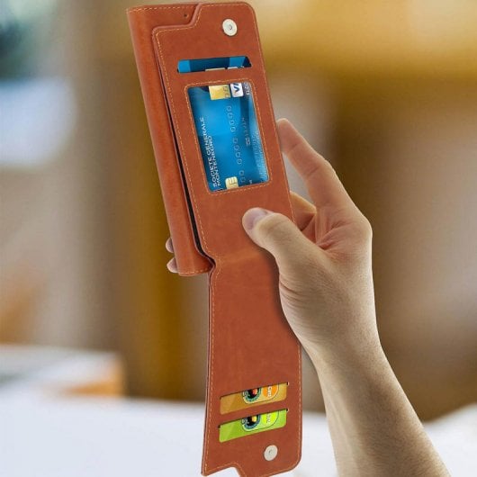 Avizar Capa Carteira Castanha para Smartphones de 5" a 5.3"