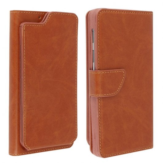 Avizar Capa Carteira Castanha para Smartphones de 5" a 5.3"