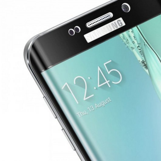 Avizar Protector Cristal Templado Curvo Bordes Negros para Samsung Galaxy S6 Edge Plus