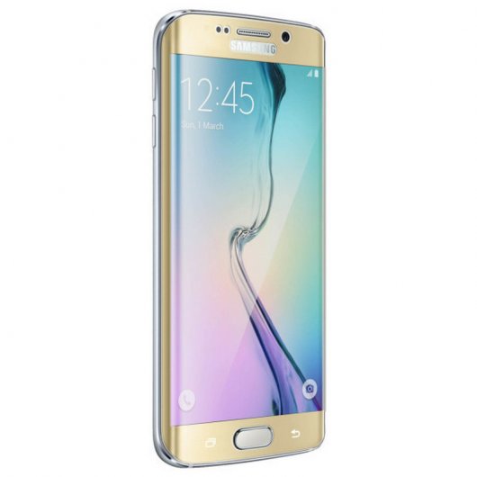 Avizar Protector Cristal Templado Curvo Borde Dorado para Samsung Galaxy S6 Edge
