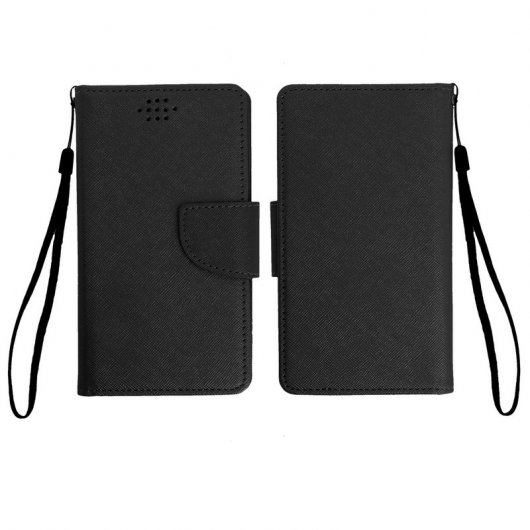 Avizar Funda Libro Negra para Smartphone Max. 152x145x76mm