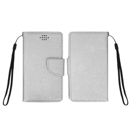 Avizar Funda Libro Plateada para Smartphone Max. 152x145x76mm