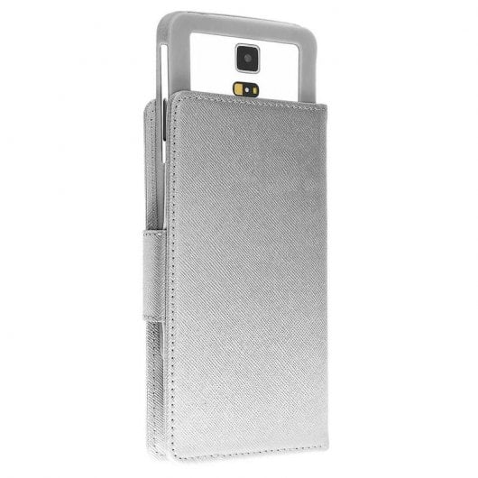 Avizar Funda Libro Plateada para Smartphone Max. 152x145x76mm