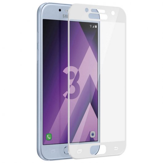 Avizar Protector Cristal Templado Curvo Borde Blanco para Samsung Galaxy A3 2017