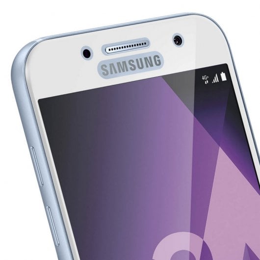 Avizar Protector Cristal Templado Curvo Borde Blanco para Samsung Galaxy A3 2017