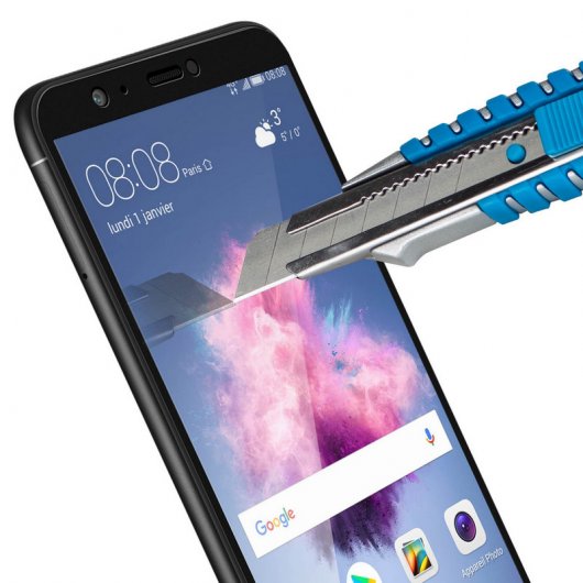 Avizar Protecteur En Verre Trempé Anti-fissure Bord Noir Pour Huawei P Smart