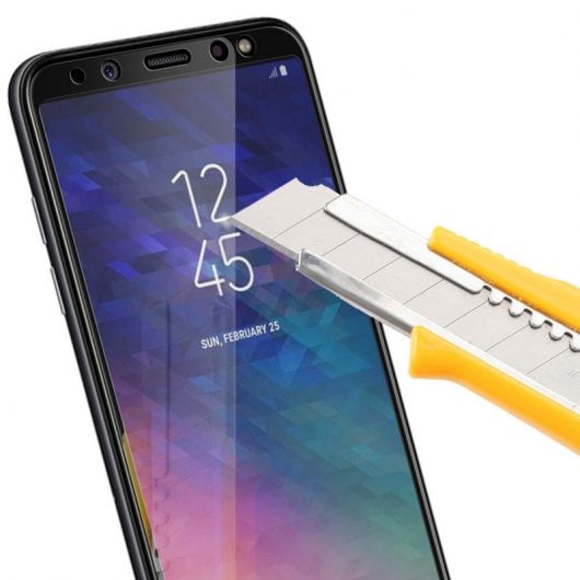 Avizar Protector Cristal Templado Borde Negro para Samsung Galaxy A6