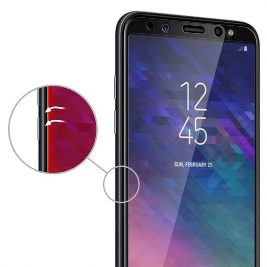 Avizar Protector Cristal Templado Borde Negro para Samsung Galaxy A6