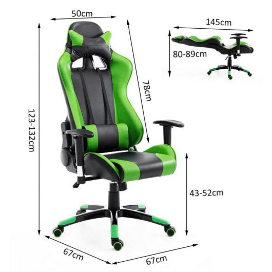 HomCom Silla Gaming Verde