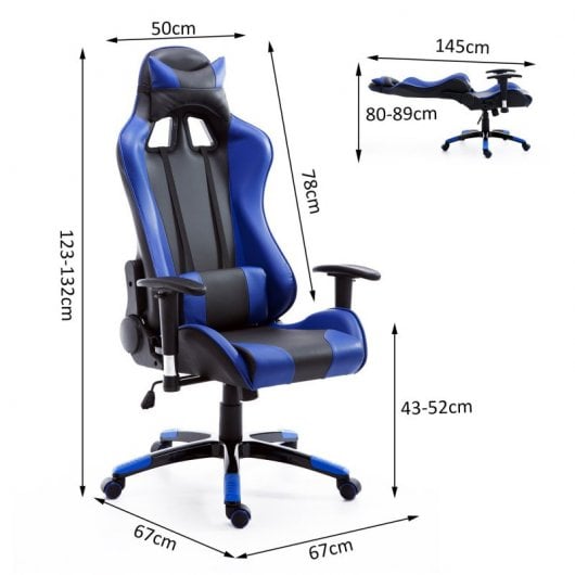 HomCom Silla Gaming Azul