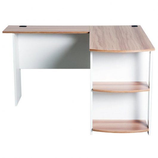 Homcom Mesa Esquinera Oficina 136x130x72cm Blanca/Madera