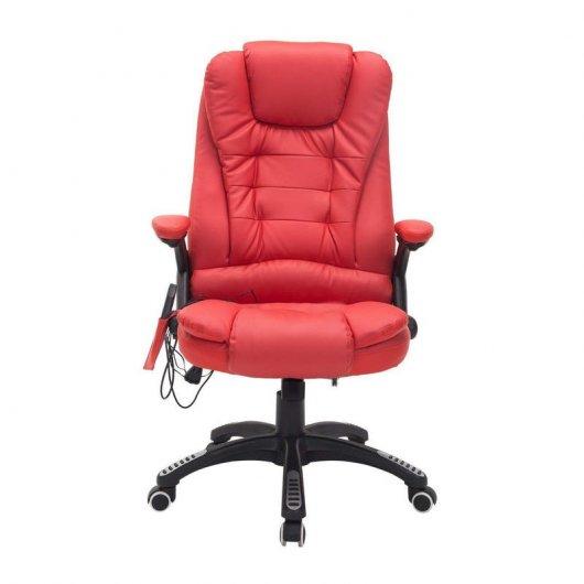 HomCom Silla Ejecutiva con Función Masaje Roja