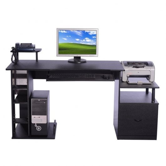 Homcom Mesa Oficina 152x60x88cm Negra